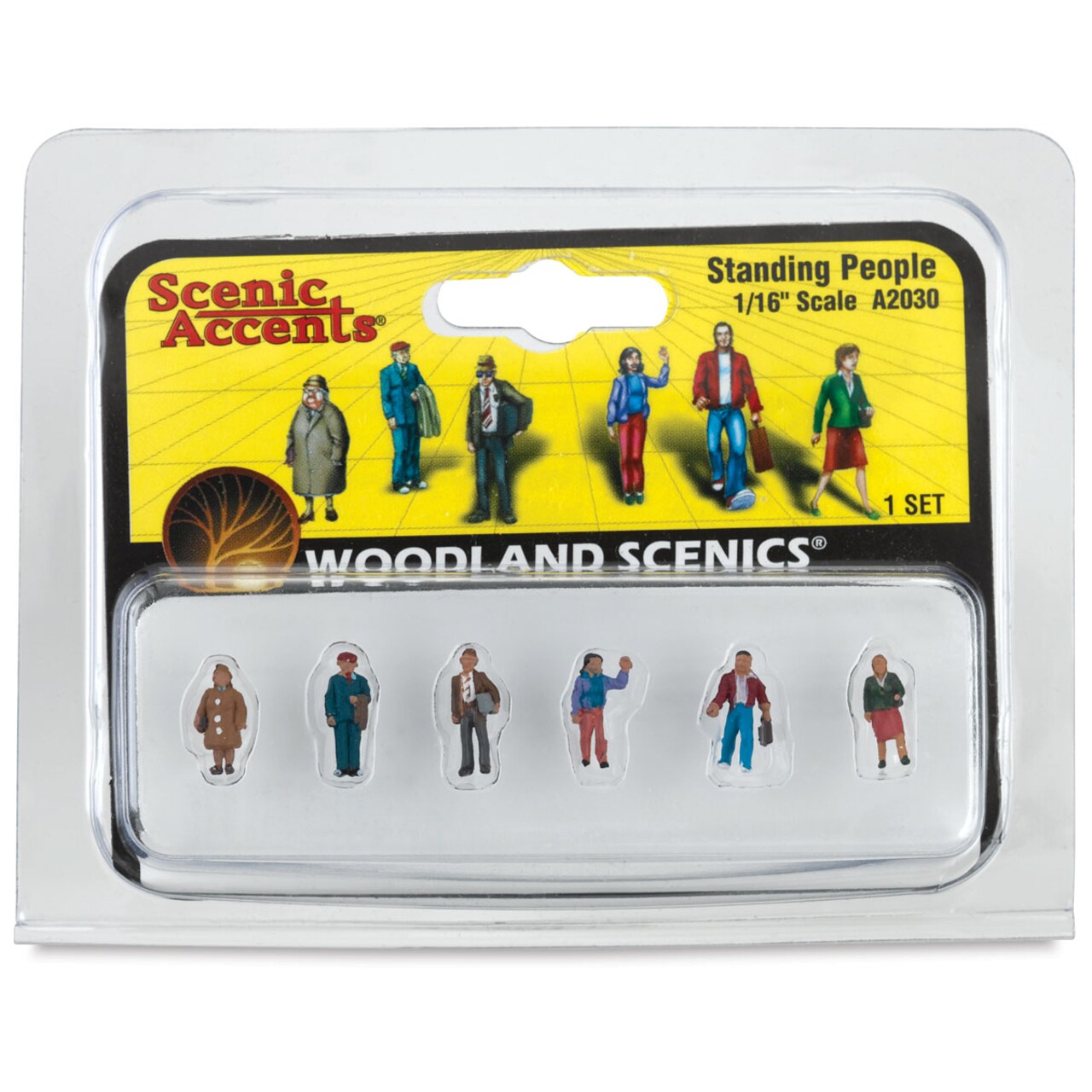 Woodland Scenics Model Scenery - Standing Scale People, Pkg of 6, 1/16"